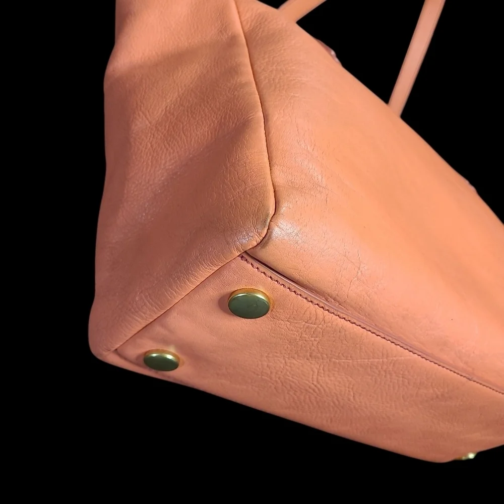 Fossil Sydney Salmon/Coral Leather Tote Bag